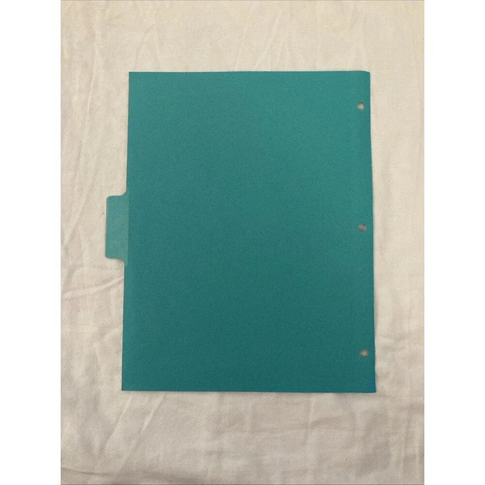 Unbranded 11”x8.5” Paper Turquoise Binder Divider | 1 Count